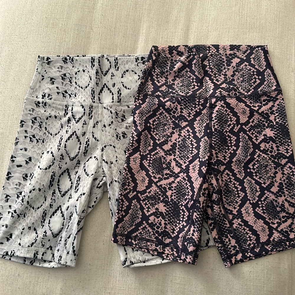 Snake skin biker shorts. Selling both